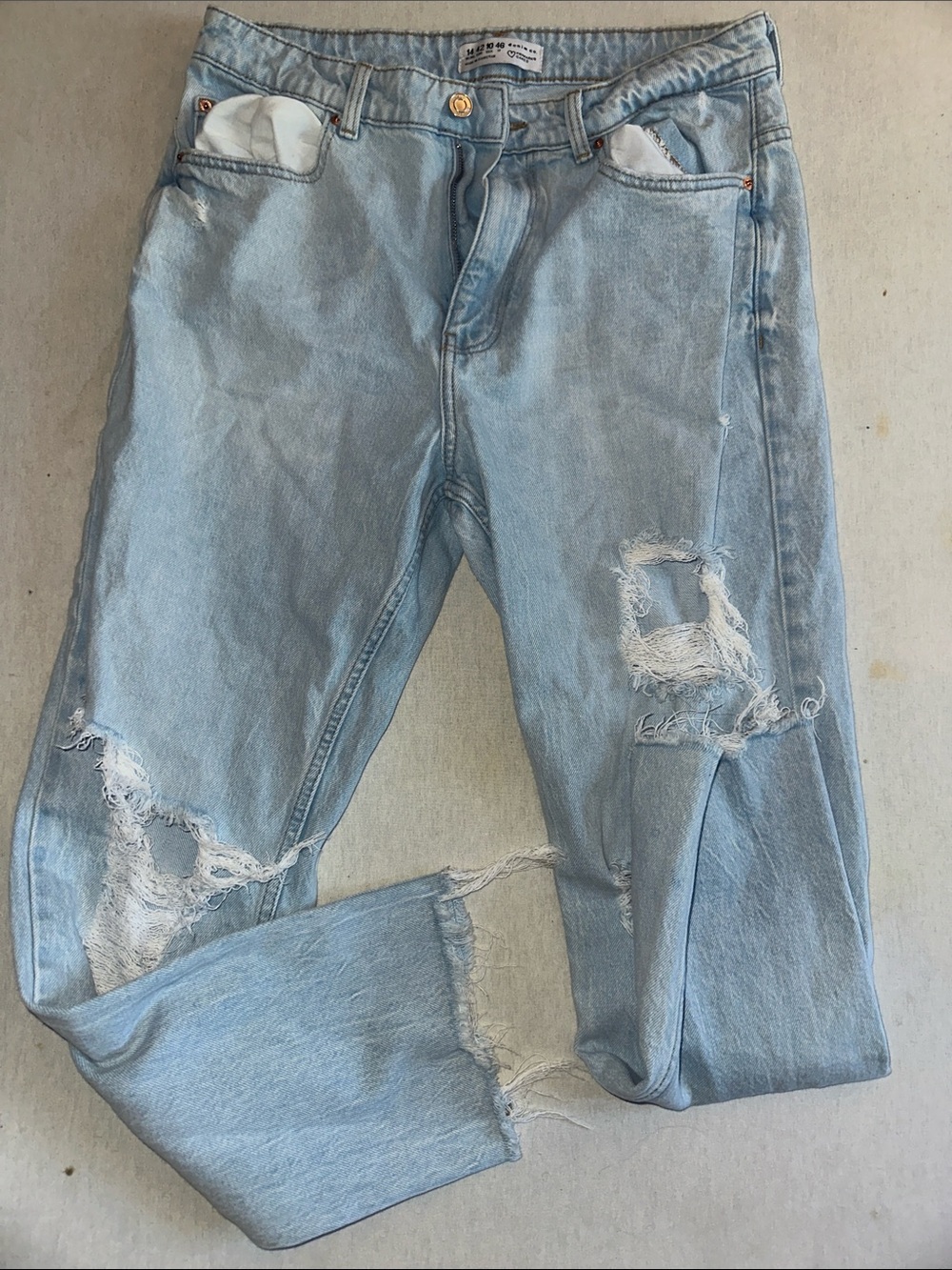 Womens Size 14 Light Blue Distressed Jeans